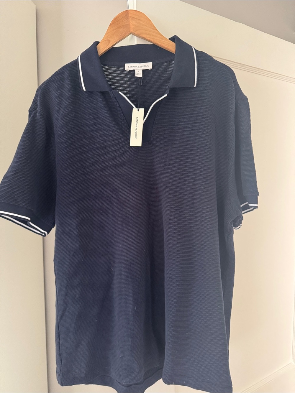 Banana Republic Navy Polo with White Trim